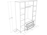 Gina3 gardrób 160 cm méretrajz